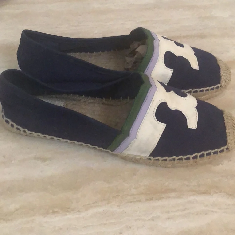 TORY BURCH ESPADRILLE logo canvas/leather